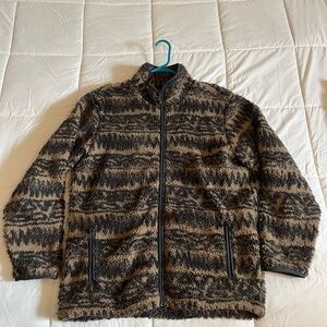 Billabong Men's Black and Brown Fleece Sherpa Jacket Adventure Division
